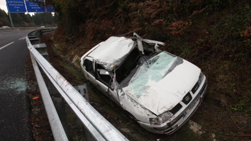 Tres heridos en un accidente en la A-55 a su paso por Tui