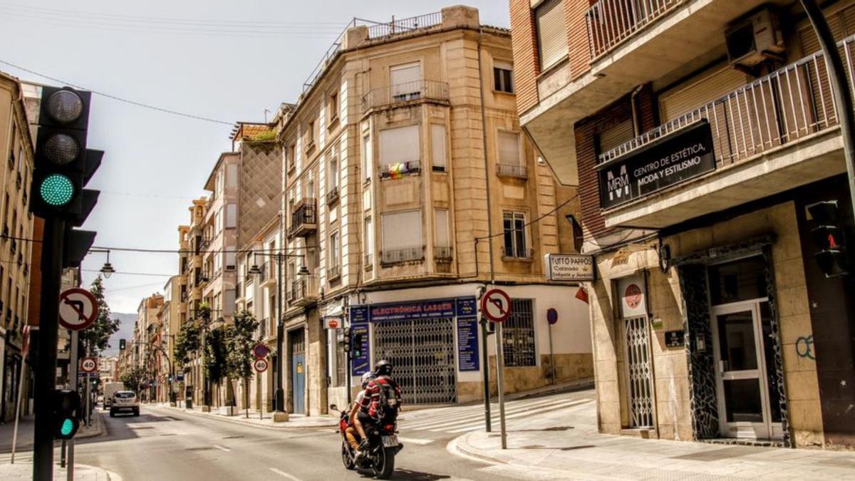 Vista de la calle Na Saurina d’Entença de Alcoy. |