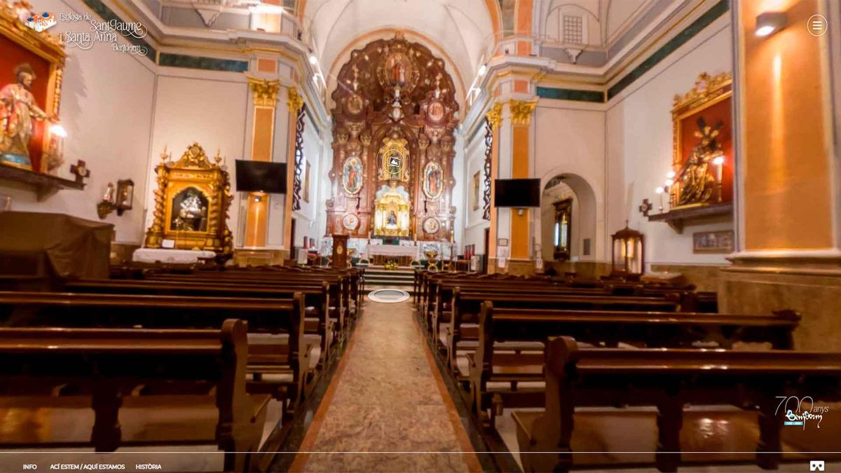 Interior de la Iglesia de Sant Jaume y Santa Anna