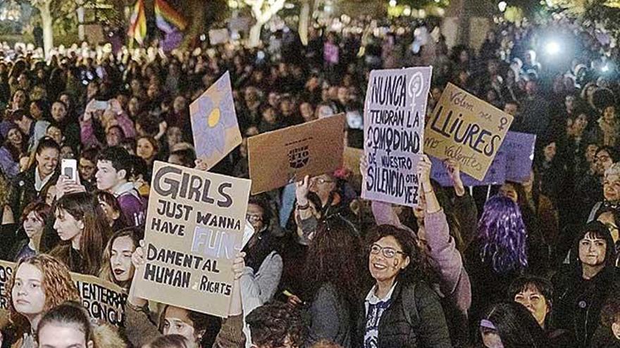 Manifestantes en la marcha feminista el pasado 8 de marzo.