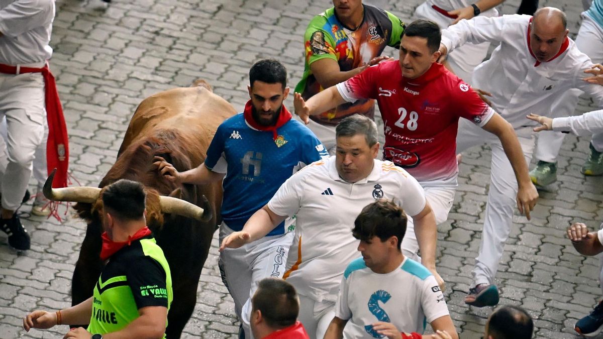 Quinto encierro de San Fermín con toros de Jandilla