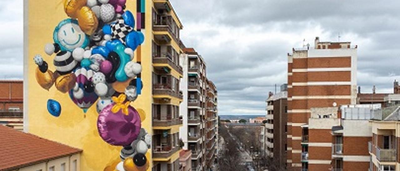 Una parte del mural de Príncipe de Asturias