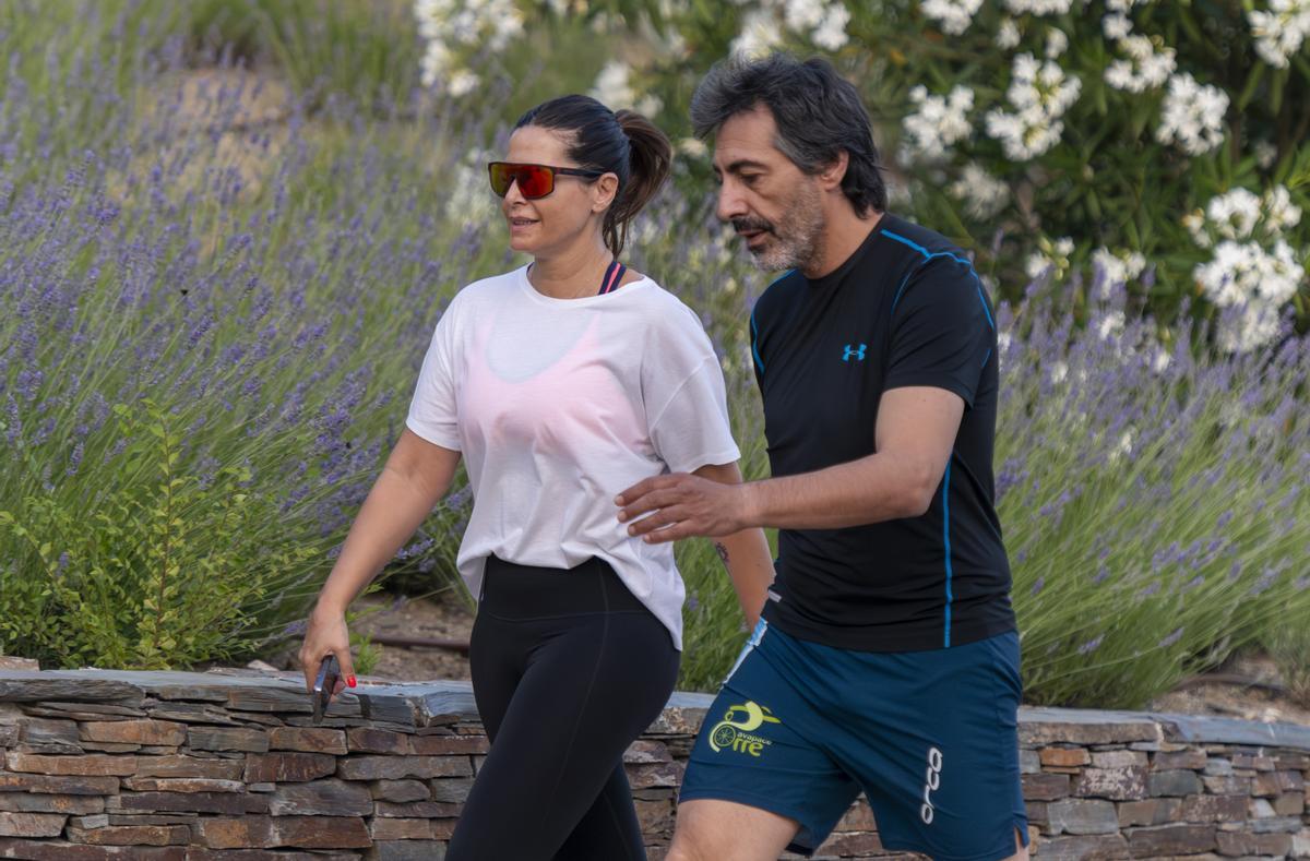 Nuria Roca y Juan del Val haciendo deporte por las calles de Madrid.