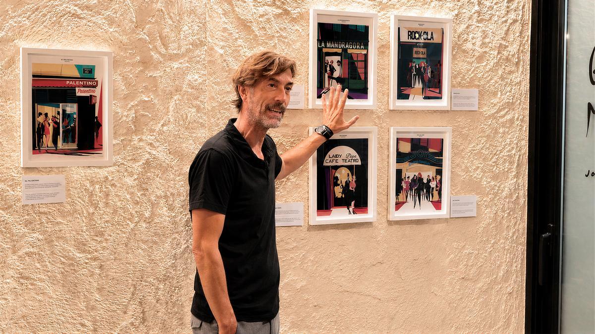 Jorge Arévalo, junto a las obras que ha preparado para el proyecto de Letoh.