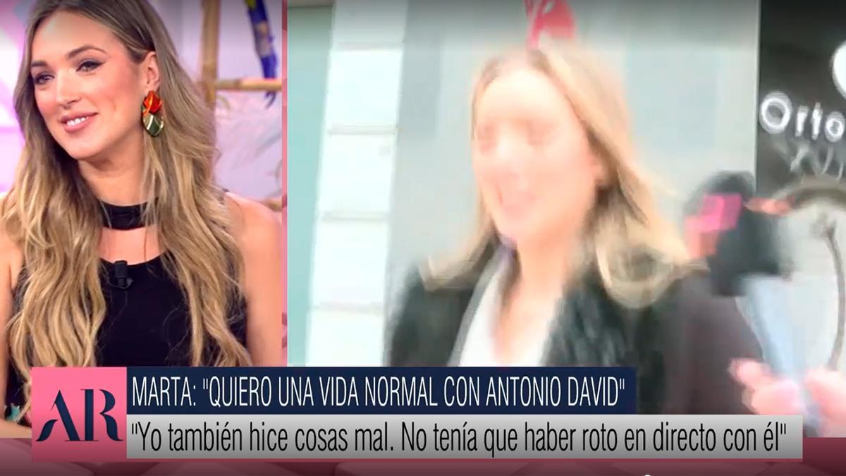 Marta Riesco manda un mensaje a Olga Moreno sobre Antonio David : &quot;El triángulo ya se ha despejado&quot;