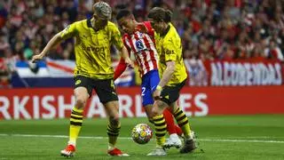El Atlético deja escapar una doble ventaja al final y tendrá que sufrir en Dortmund