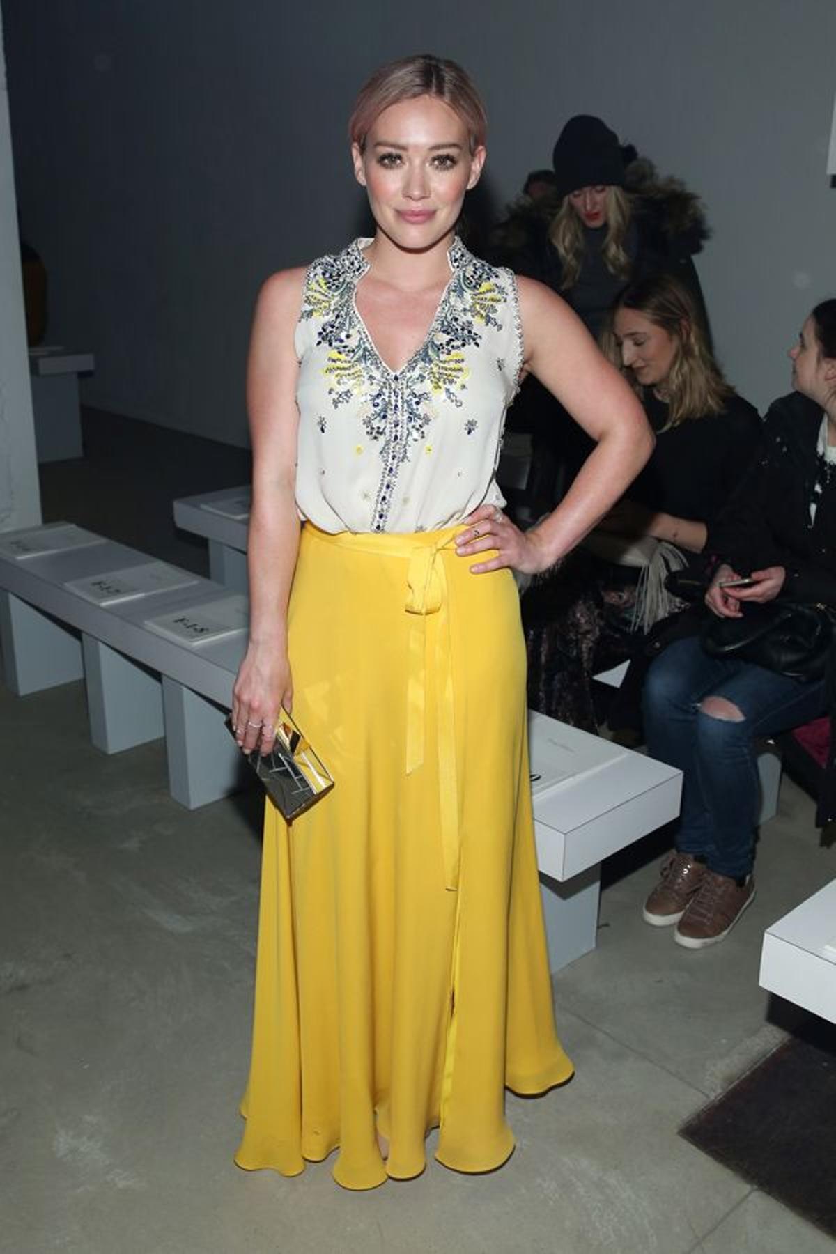 Hilary Duff en el desfile de Jenny Packham en Nueva York