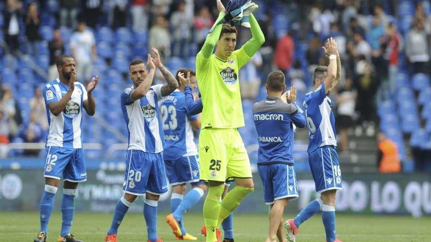 Sidnei, Guilherme, Pantilimon, Çolak y Luisinho agradecen a la afición su apoyo tras la victoria ante el Getafe.