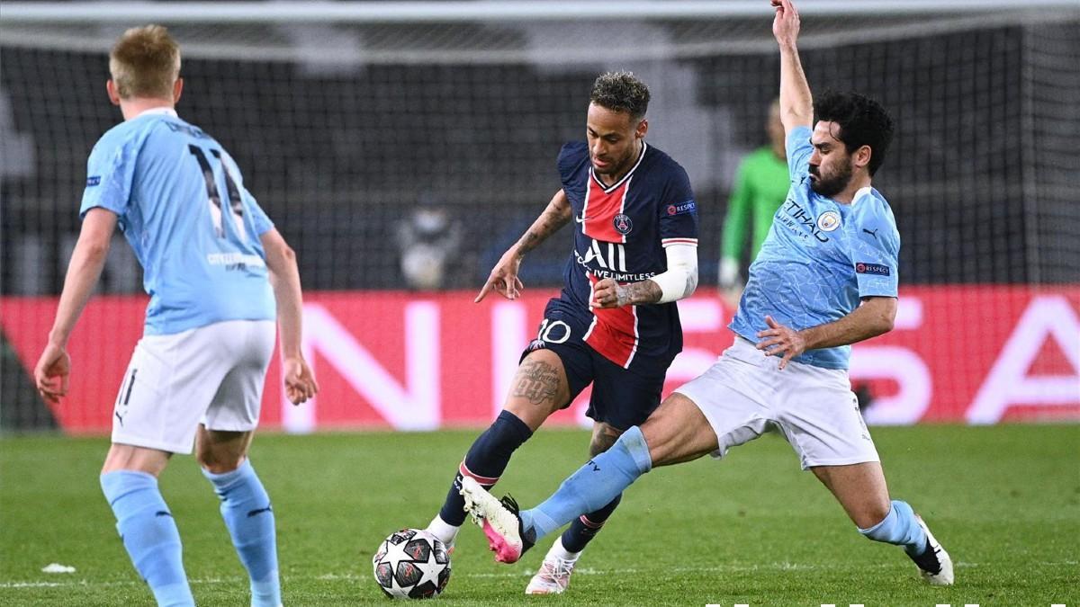 Neymar fue de más a menos ante el Manchester City