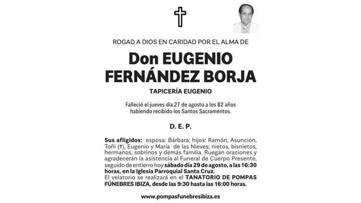 Esquela Eugenio Fernández Borja