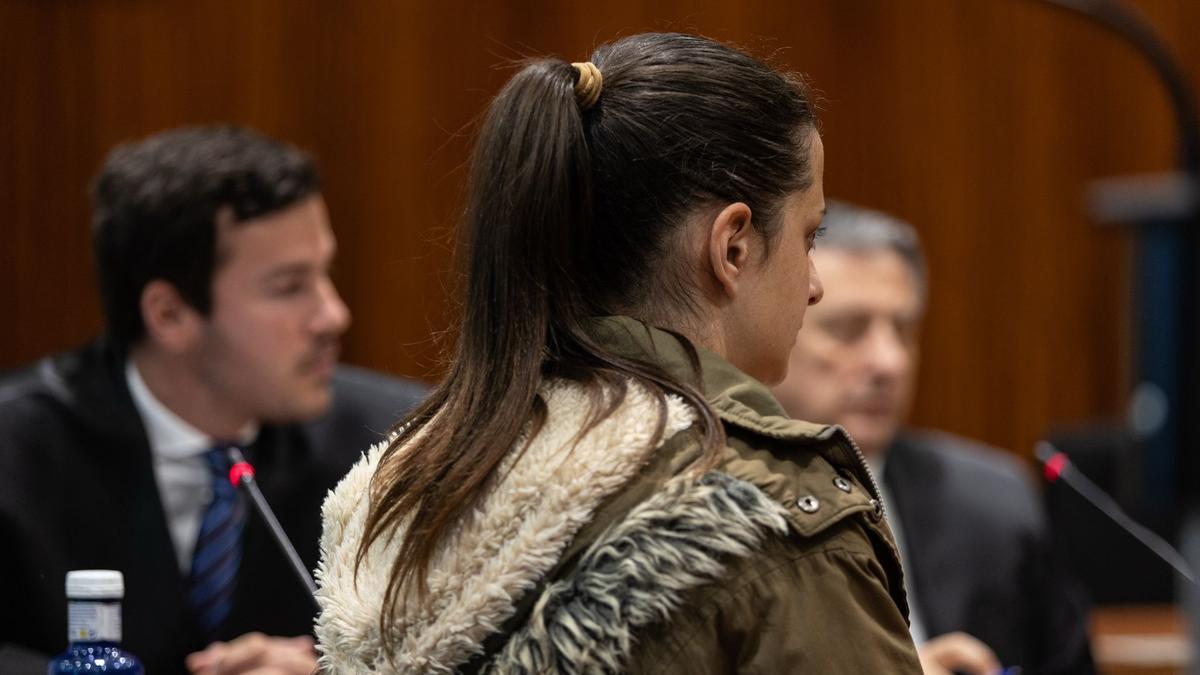Tatiana Diguele Nuñez, esta semana, en el banquillo de los acusados de la Audiencia Provincial de Zaragoza.