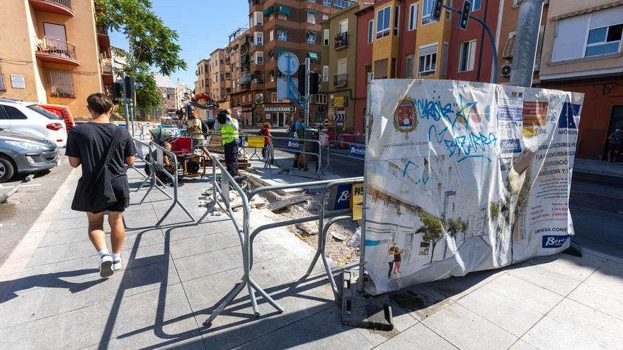 Las obras de la avenida de Jijona de Alicante, sin fecha de finalización