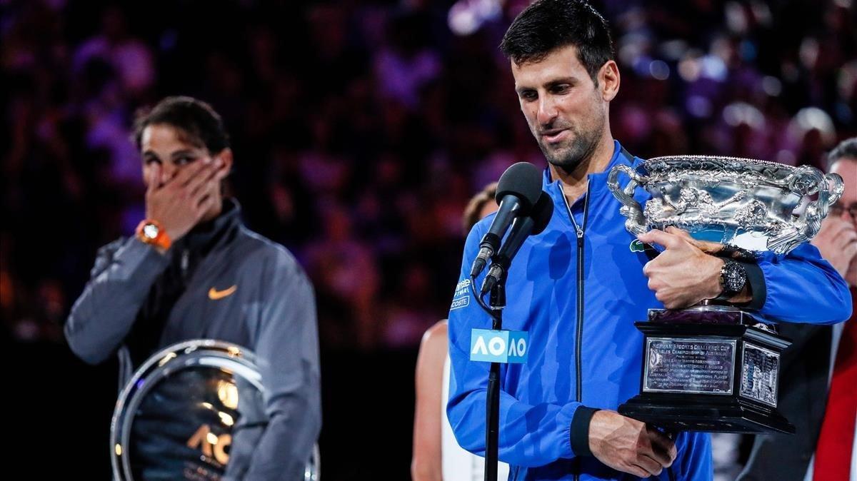 jcarmengol46728836 serbia s novak djokovic r speaks during the presentation c190127123736 jcarmengol46728836 serbia s novak djokovic r speaks during the presentation c190127123736