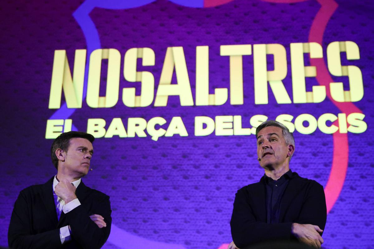 Víctor Font y Àlex Barbany, en el acto de este jueves de 'Nosaltres'