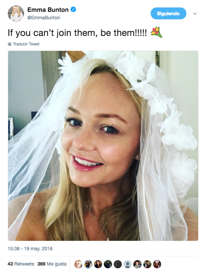 Emma Bunton, vestida de novia para la boda de Harry y Meghan