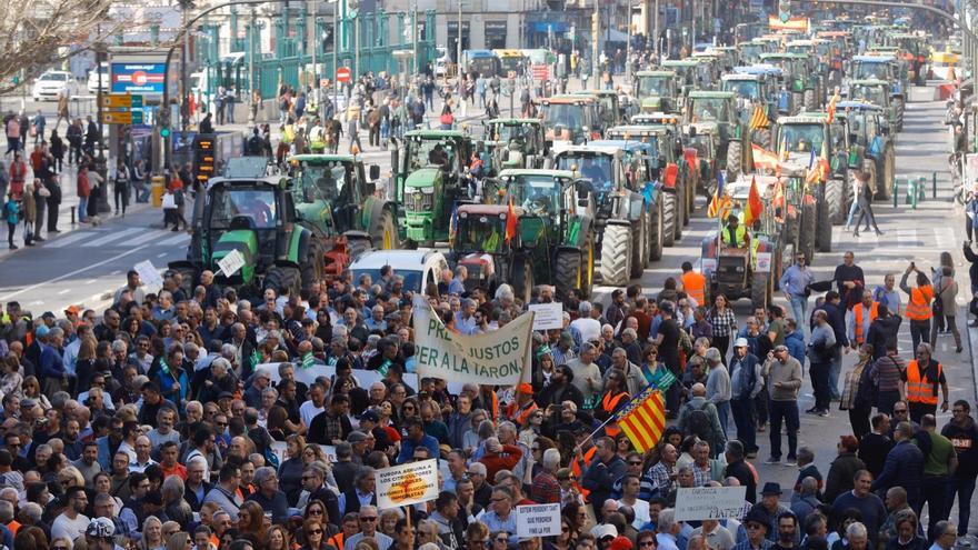 Tractorada en València en favor del futuro del sector, en una imagen de archivo