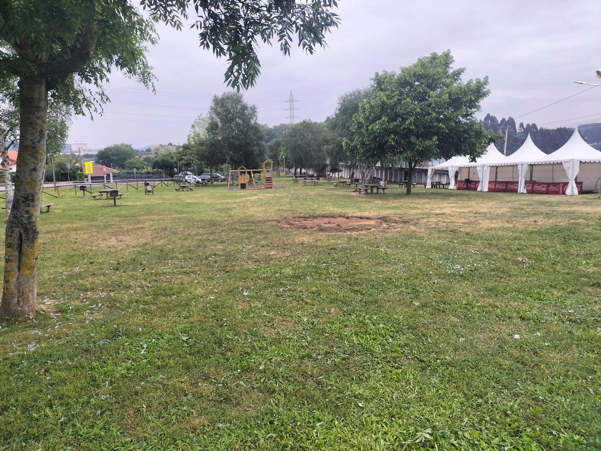 Aspecto del área recreativa de Overo tras la Jira de Trasona