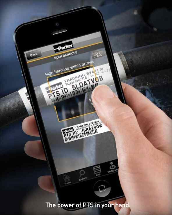 Programa Parker Tracking Sistem (PTS) para facilitar el recambio y registro de flexibles.