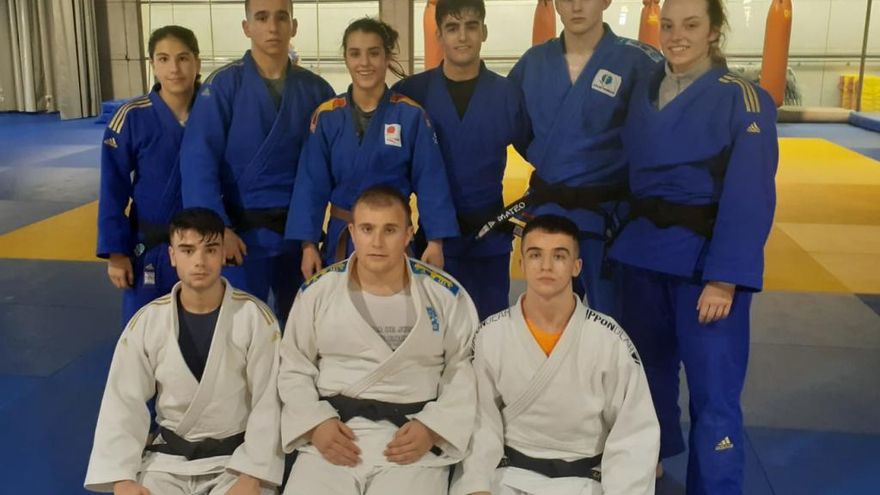 Ocho judokas del equipo asturiano junior se entrenan con la élite mundial