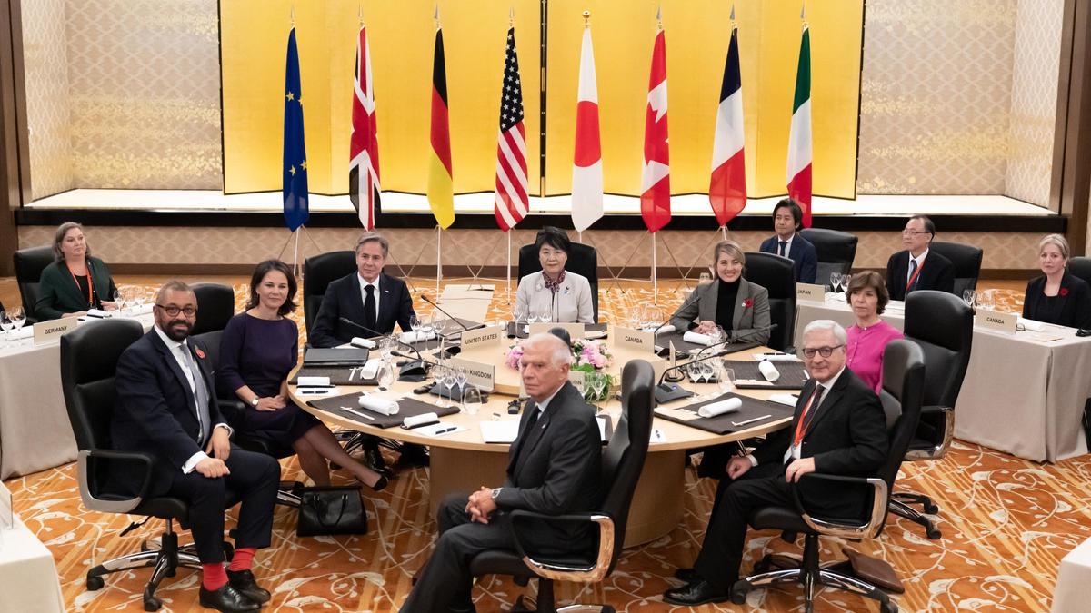 Los ministros de Exteriores del G7 reunidos en Tokyo.