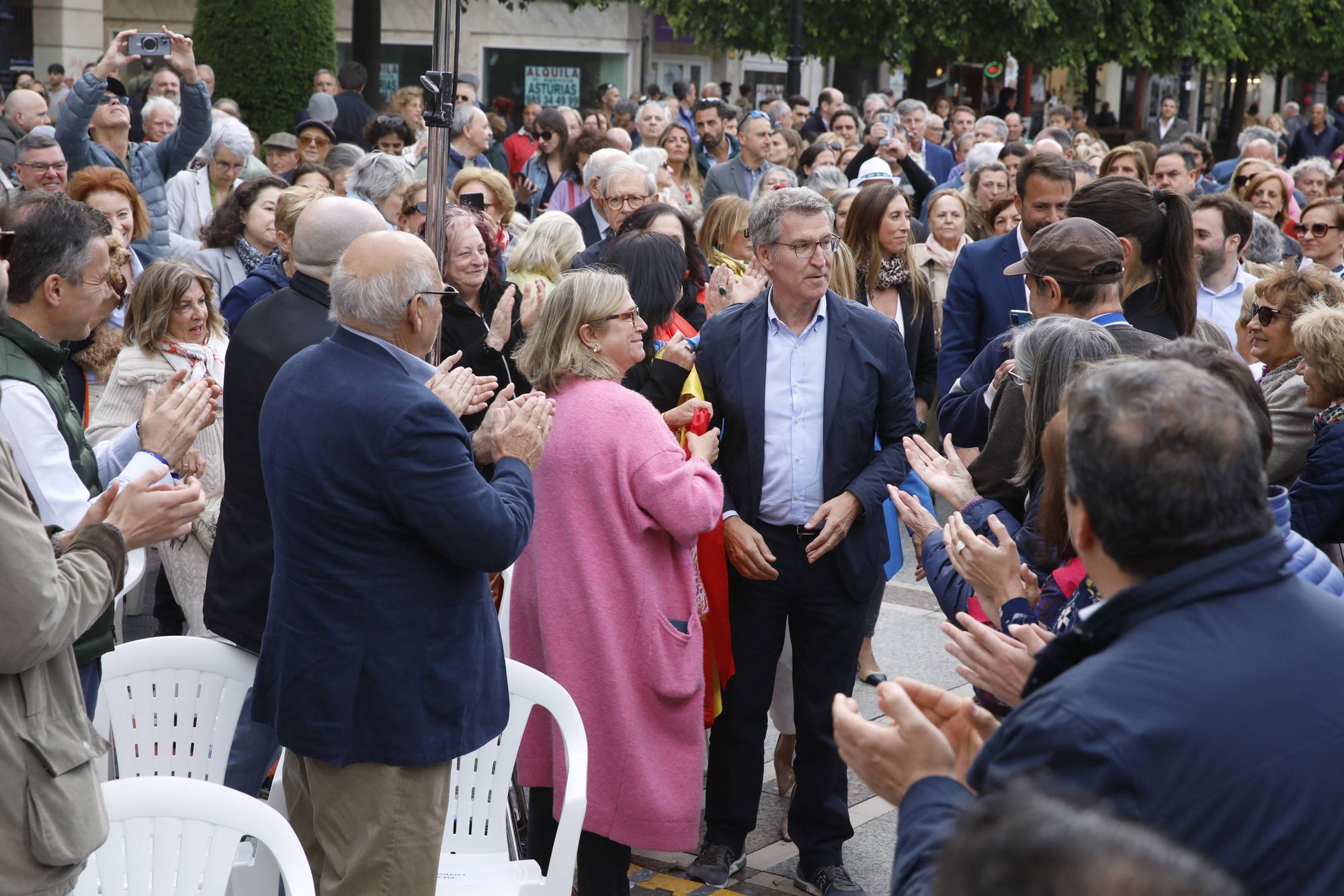 Mitin del PP en Gijón con la presencia del presidente del partido, Alberto Núñez Feijóo.