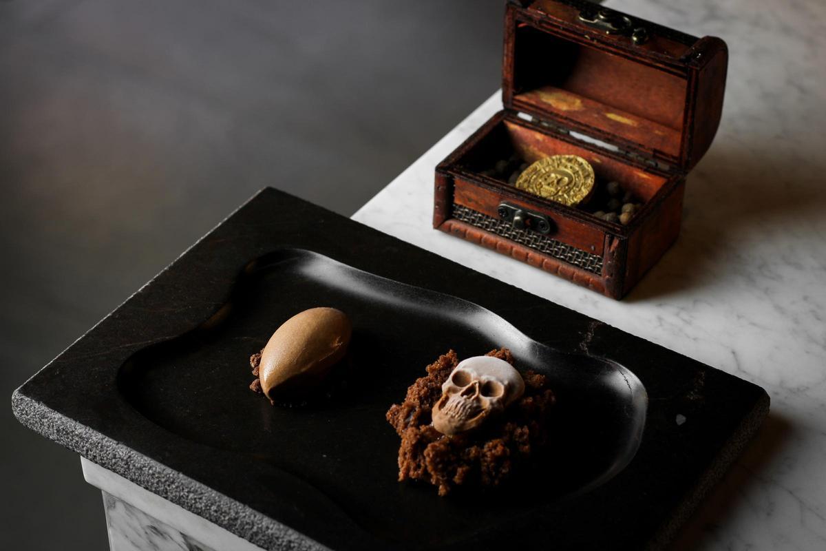 Ànima Pirata, una de les postres del Voramar, que proposa una "aventura" al comensal.