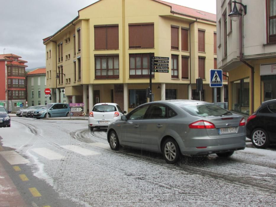 Impresionante granizada en Llanes