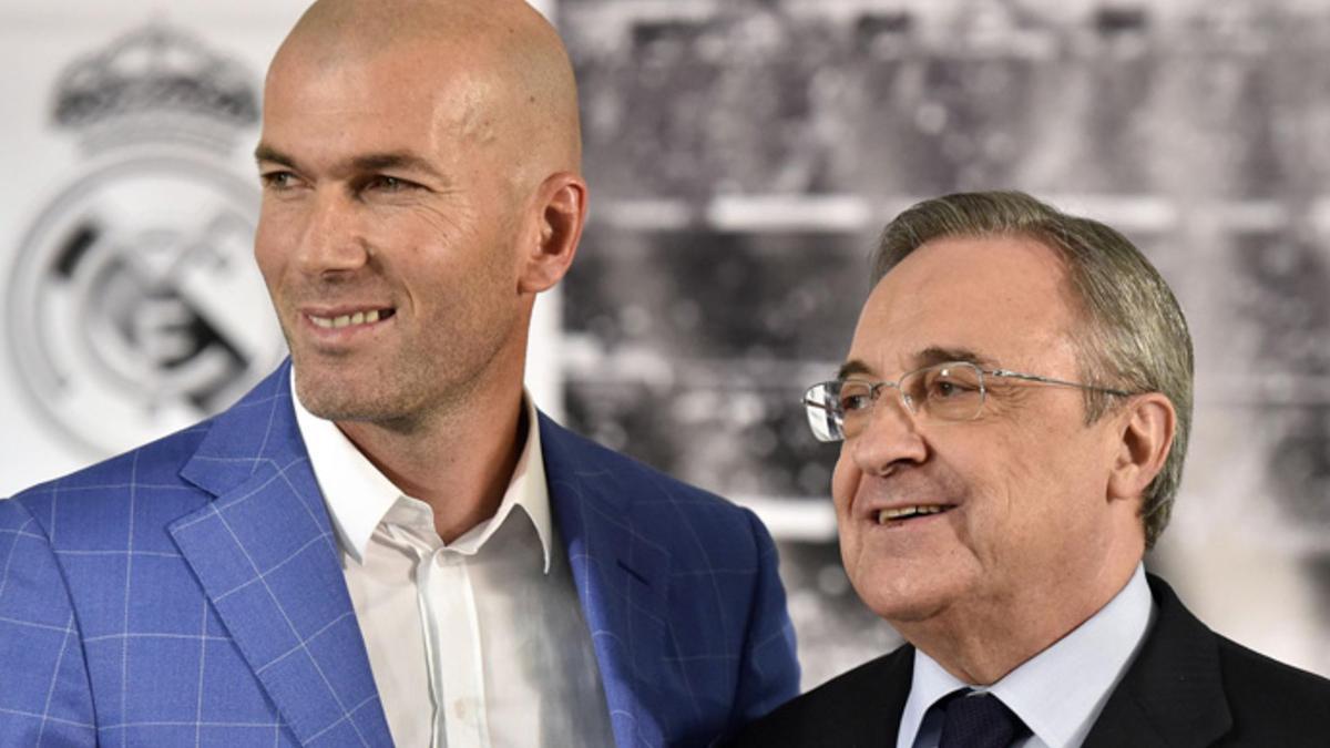 Zinedine Zidane y Florentino Pérez, entrenador y presidente del Real Madrid respectivamente