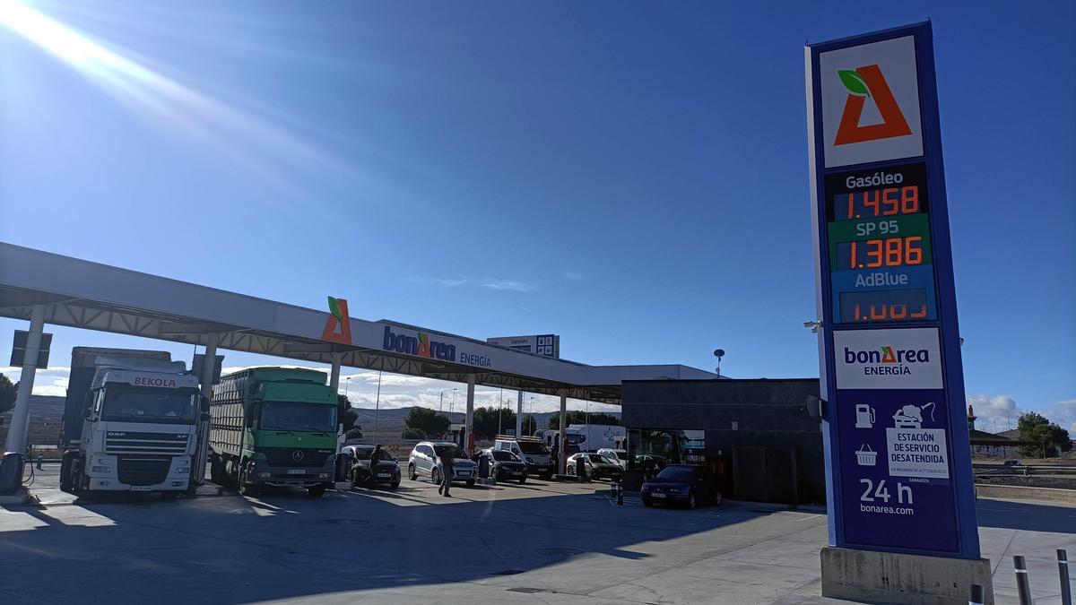 La estación de servicio en Bon Àrea de Plaza, la más barata este miércoles en la provincia de Zaragoza con la gasolina a 1,386 euros sin aplicar descuentos.