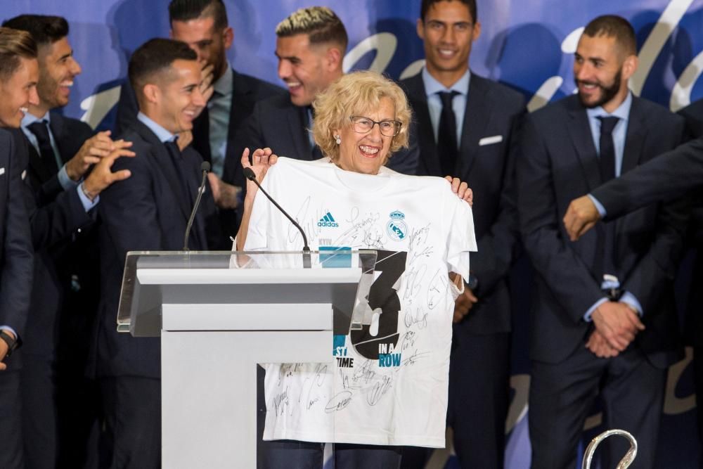 Las celebraciones del Real Madrid tras ganar su decimotercera Copa de Europa.