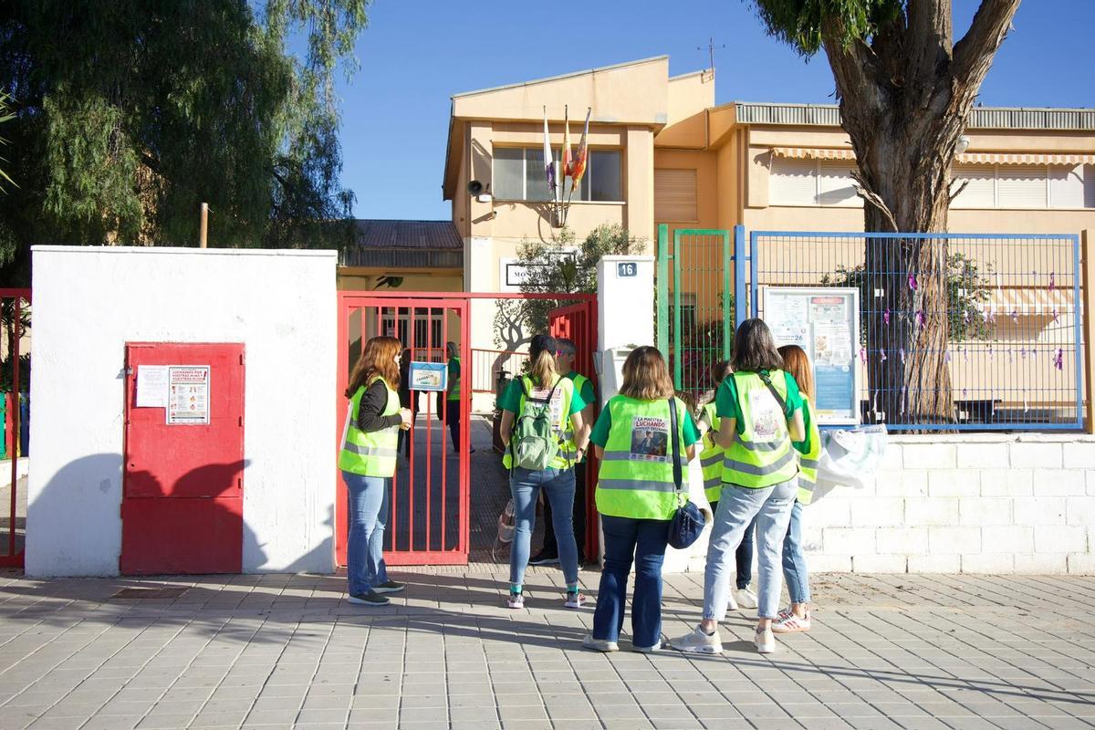 Las aulas del CEIP Monte Benacantil de Alicante durante la primera jornada de huelga.