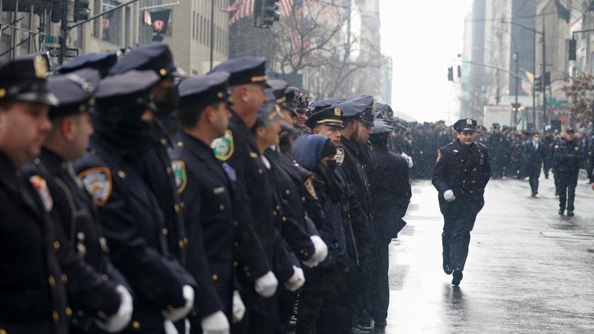 Funeral service for NYPD officer Jason Rivera in New York