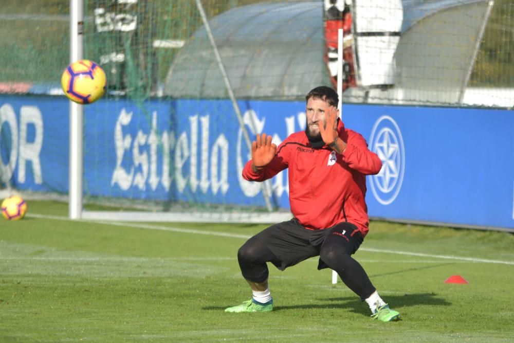 Carlos Fernández, David Simón, Diego Caballo, Gerard Valentín y Fede Cartabia se entrenan al margen del grupo.