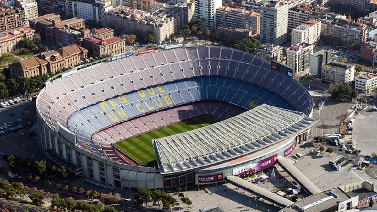 Vista aérea del Camp Nou.