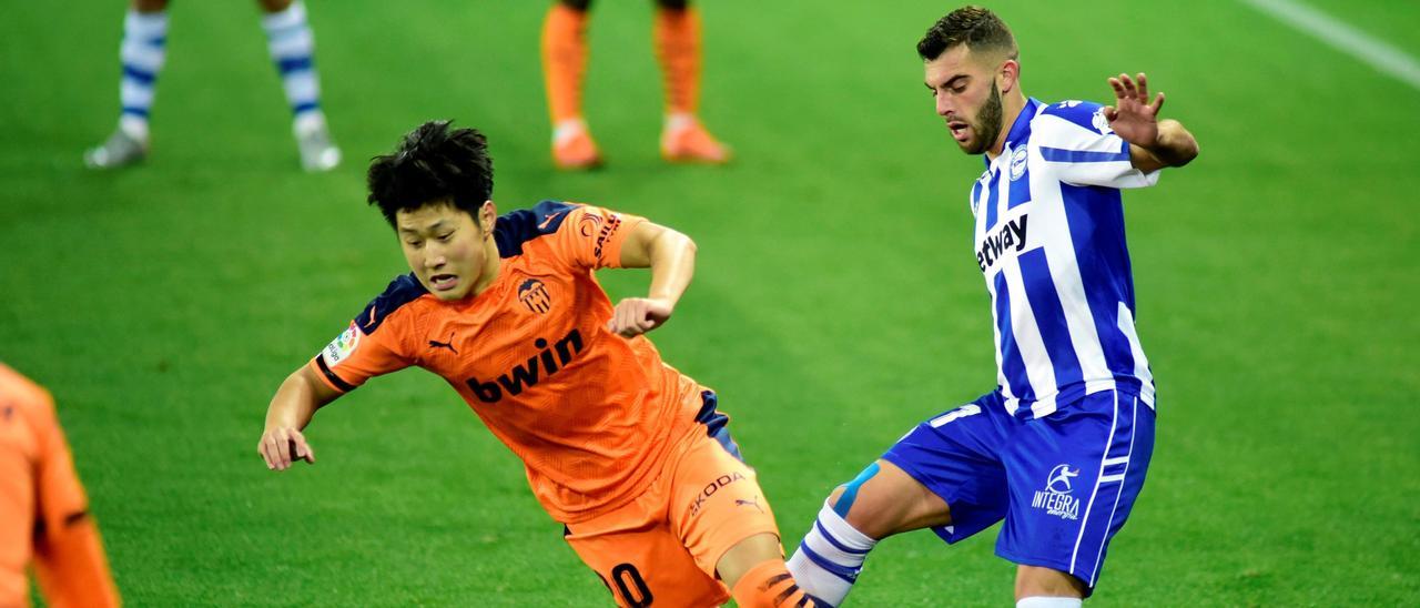 Kang in Lee, durante un partido con el Valencia.