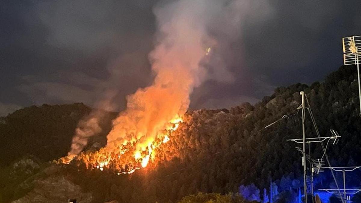 Cientos de vecinos vivieron con preocupación el incendio en el entorno de la Fuensanta.