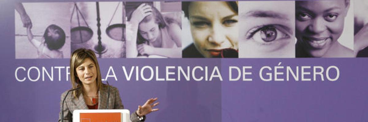 Bibiana Aído, durante unas jornadas sobre violencia de género.