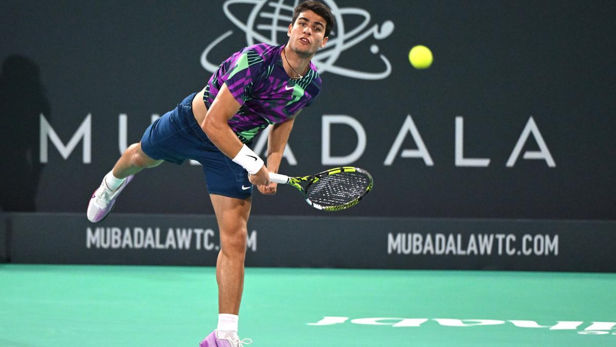 Carlos Alcaraz, en el partido ante Rublev