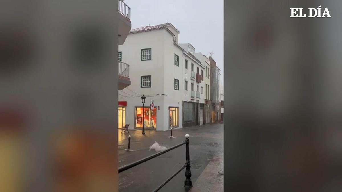 Lluvia intensa en La Palma por la borrasca Claudia