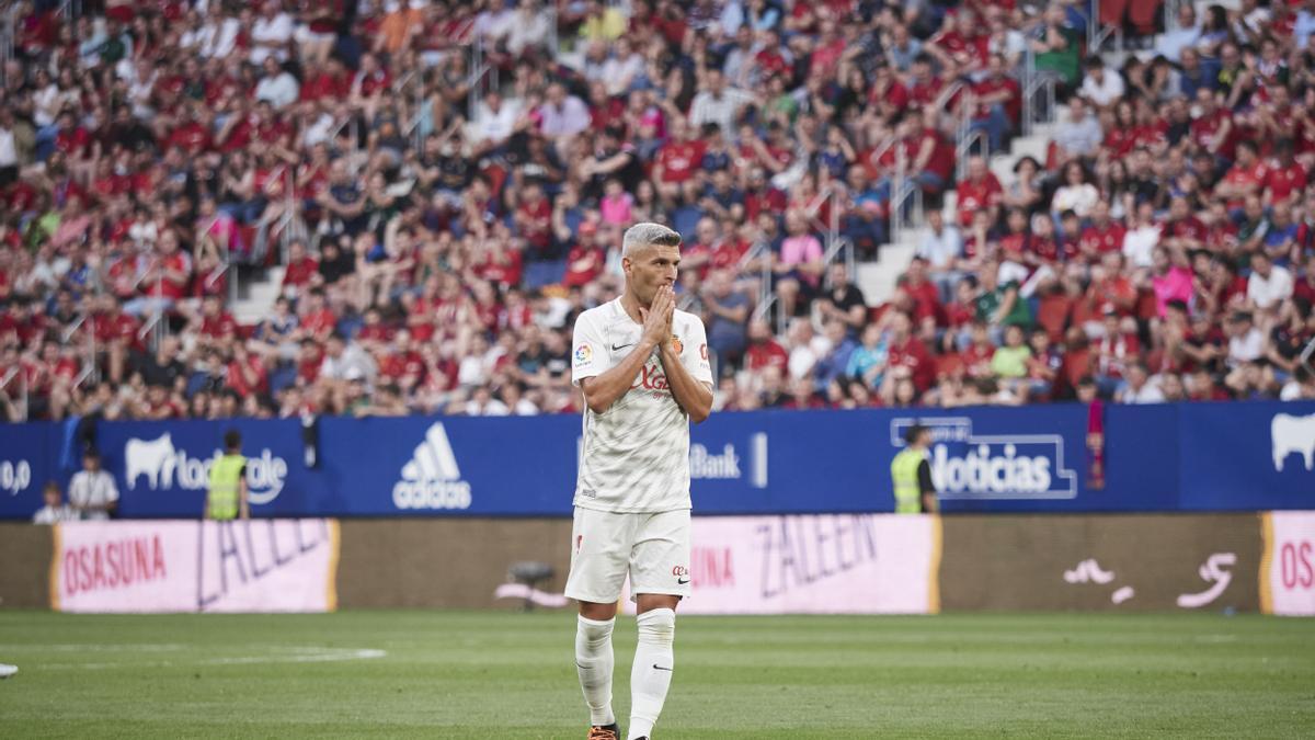 Salva Sevilla, el domingo en El Sadar en su último partido.