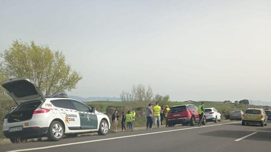 Dos accidentes y una gran circulación de vehículos provocan retenciones en la A-23, en dirección Huesca