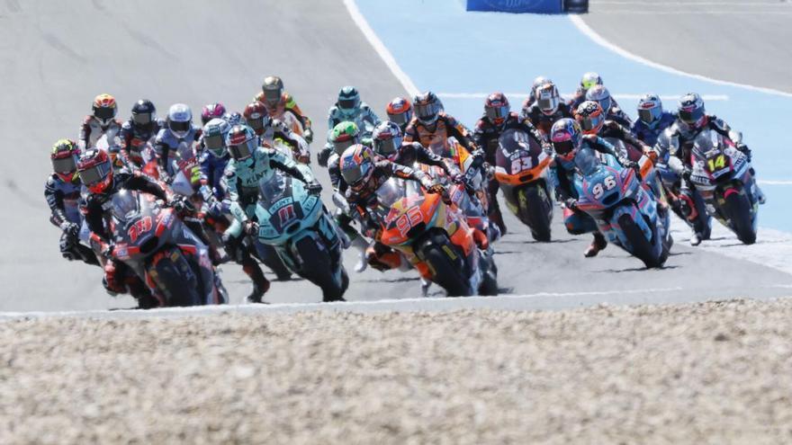 Dani Muñoz, el mejor andaluz en Jerez en Moto2: fue sexto y acabó rodando al ritmo de Senna Agius, ganador de la prueba