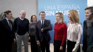 Alberto Núñez Feijóo, PP, durante la presentación del balance del año 2023.