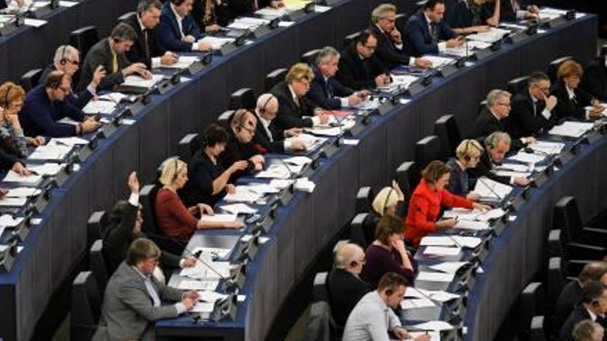 Votación en el Europarlamento de Estrasburgo, en una imagen captada el martes.