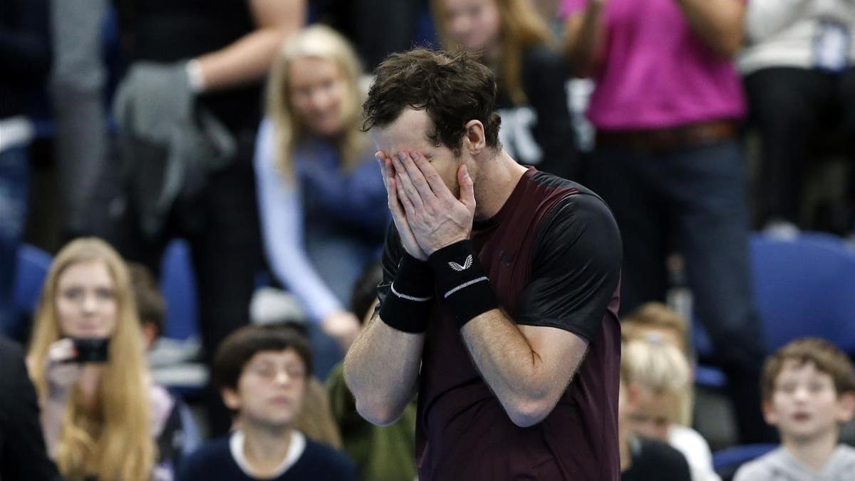 Andy Murray, emocionado tras ganar la final en Amberes.