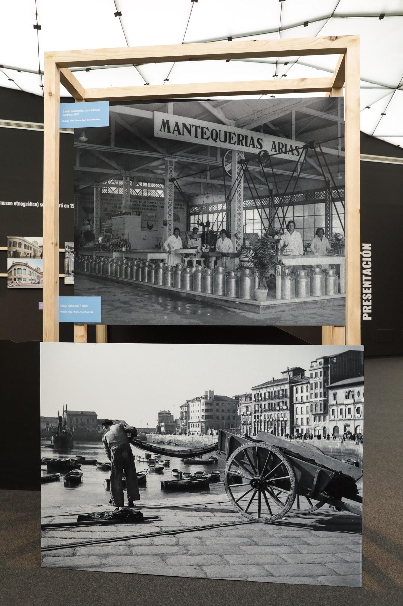 Así es el stand de Gijón en la Feria de Muestras, con imágenes antiguas de la ciudad