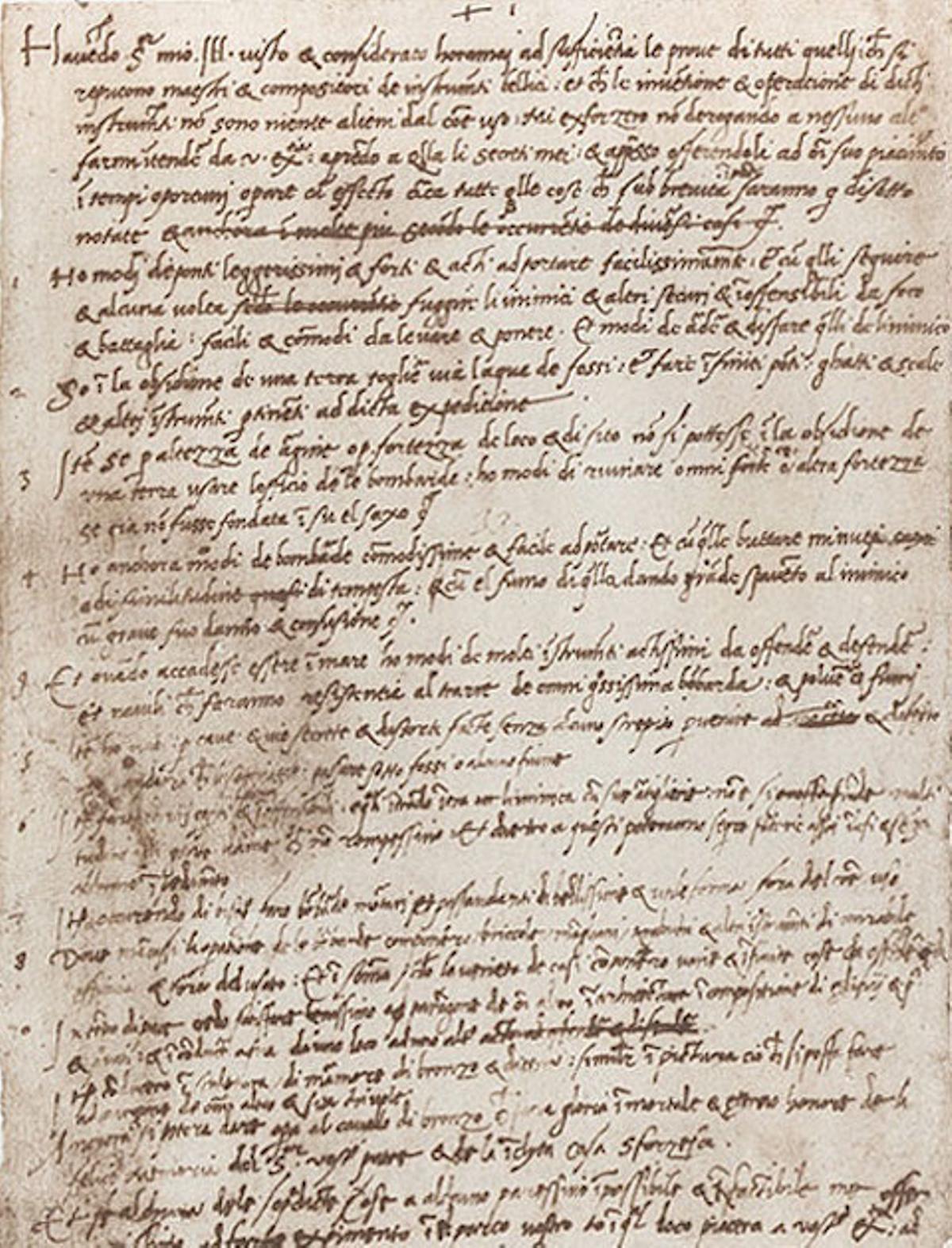 Carta de presentación de Leonardo da Vinci