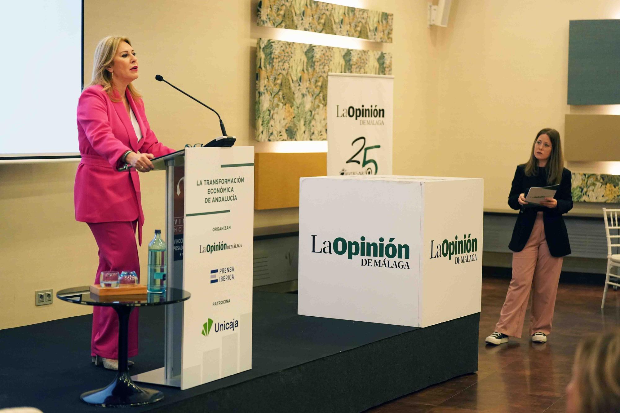 La consejera de Economía, Hacienda y Fondos Europeos, Carolina España, participa en el Foro de La Opinión de Málaga