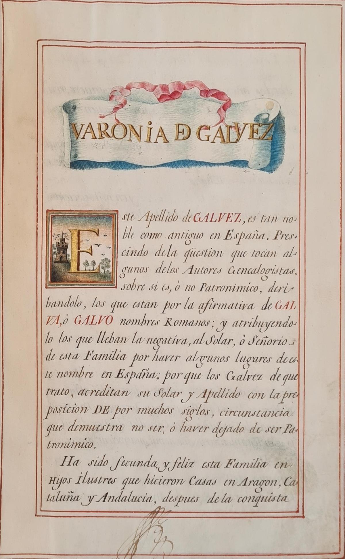 Uno de los libros sobre los Gálvez adquiridos por el Ayuntamiento de Macharaviaya.