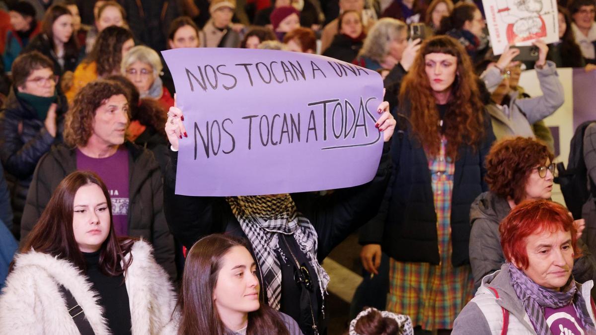 Una manifestación celebrada en Vigo contra la violencia machista.